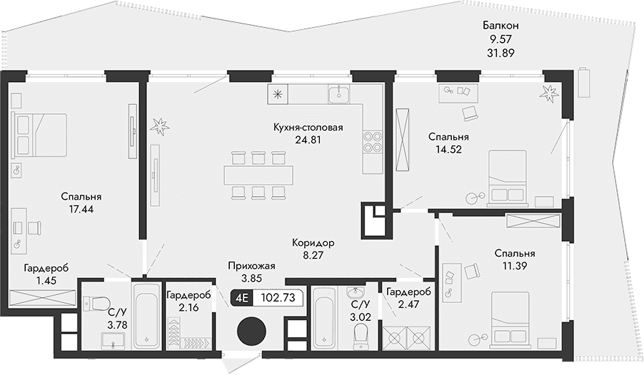 4-комн., 93.16 м²