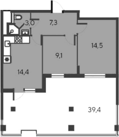 3-комн., 48.3 м²