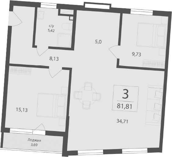2-комн., 78.12 м²