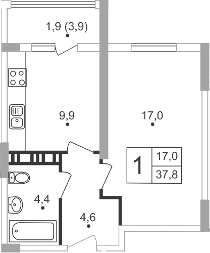 2-комн., 35.9 м²
