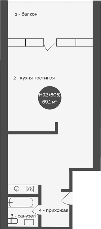 Своб. план., 69.1 м²