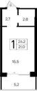 Студия, 21 м²