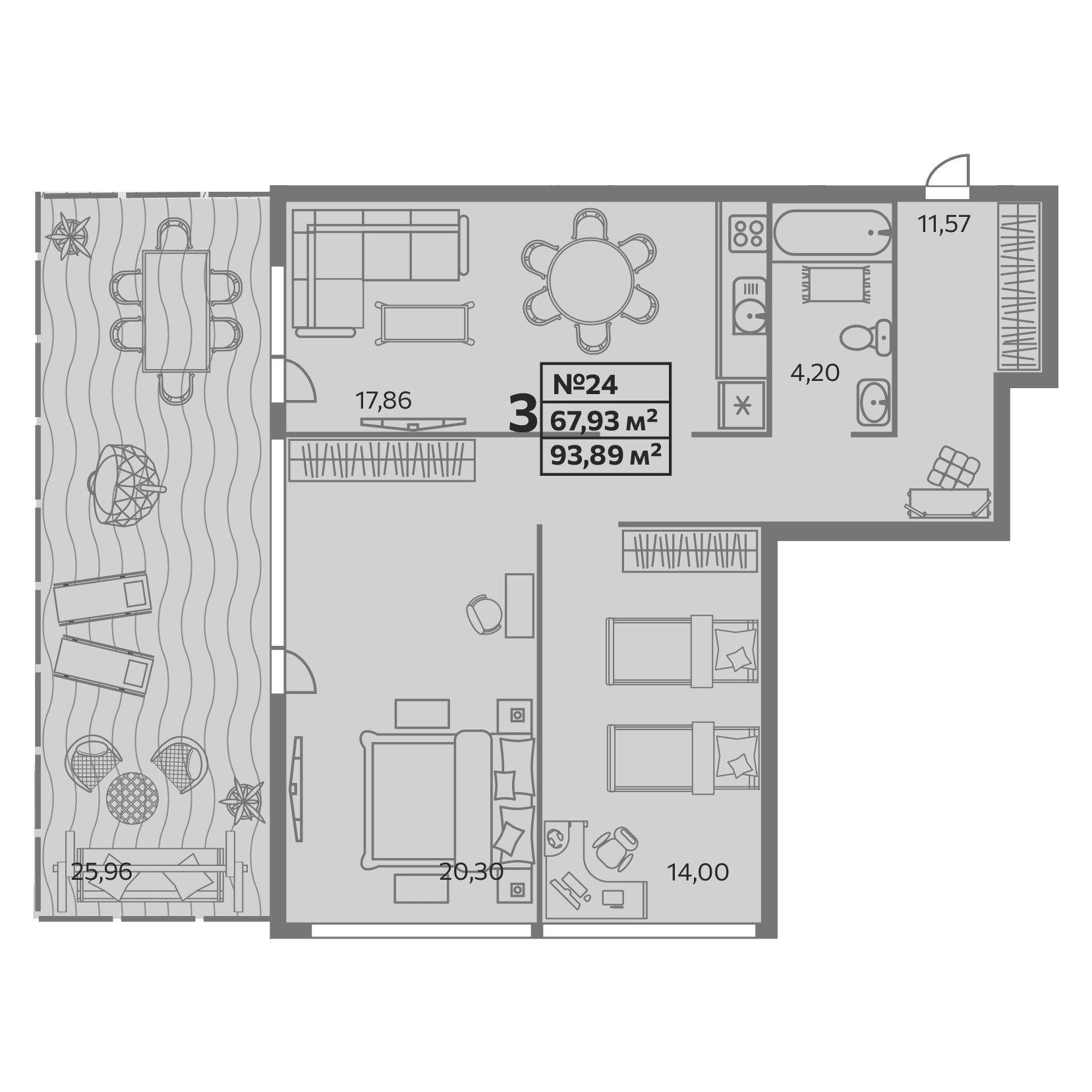 2-комн., 67.93 м²