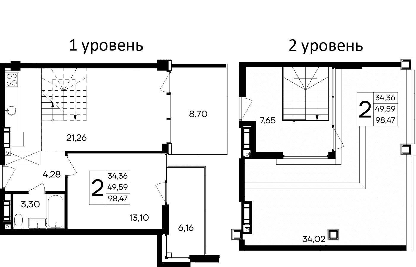 2-комн., 83.61 м²