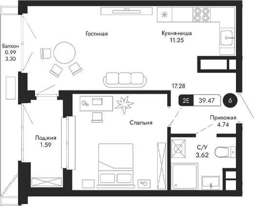 Своб. план., 36.89 м²