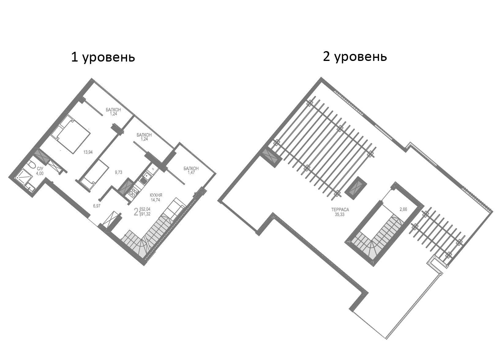 2-комн., 52.04 м²