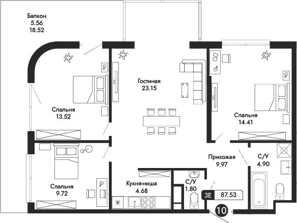 4-комн., 81.97 м²