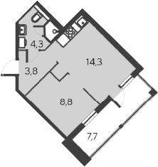 2-комн., 31.2 м²
