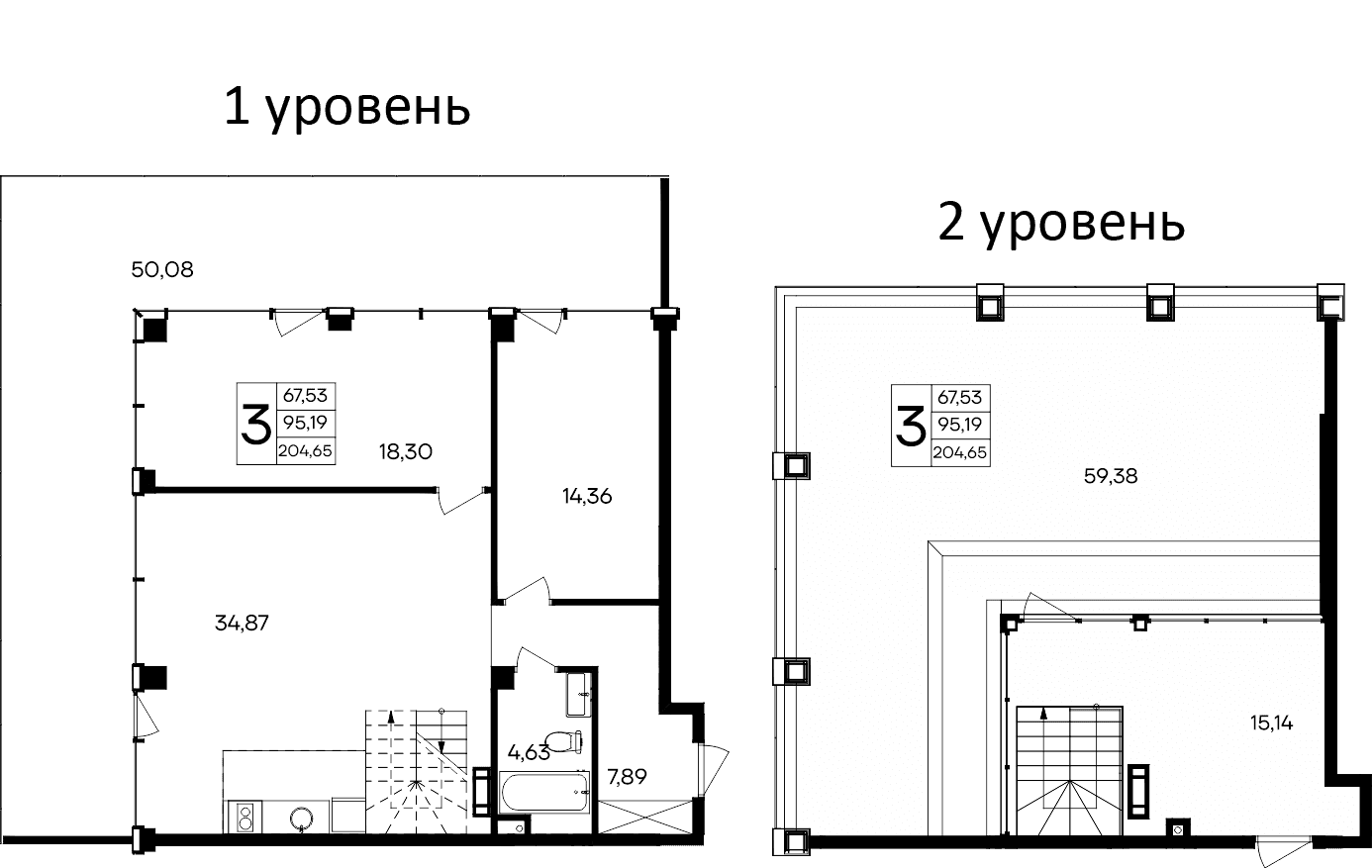 3-комн., 95.19 м²