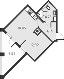 1-комн., 32.41 м²