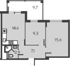 3-комн., 49.5 м²
