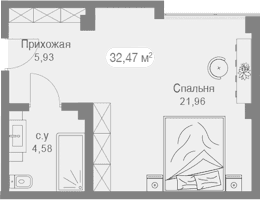 Студия, 30.31 м²