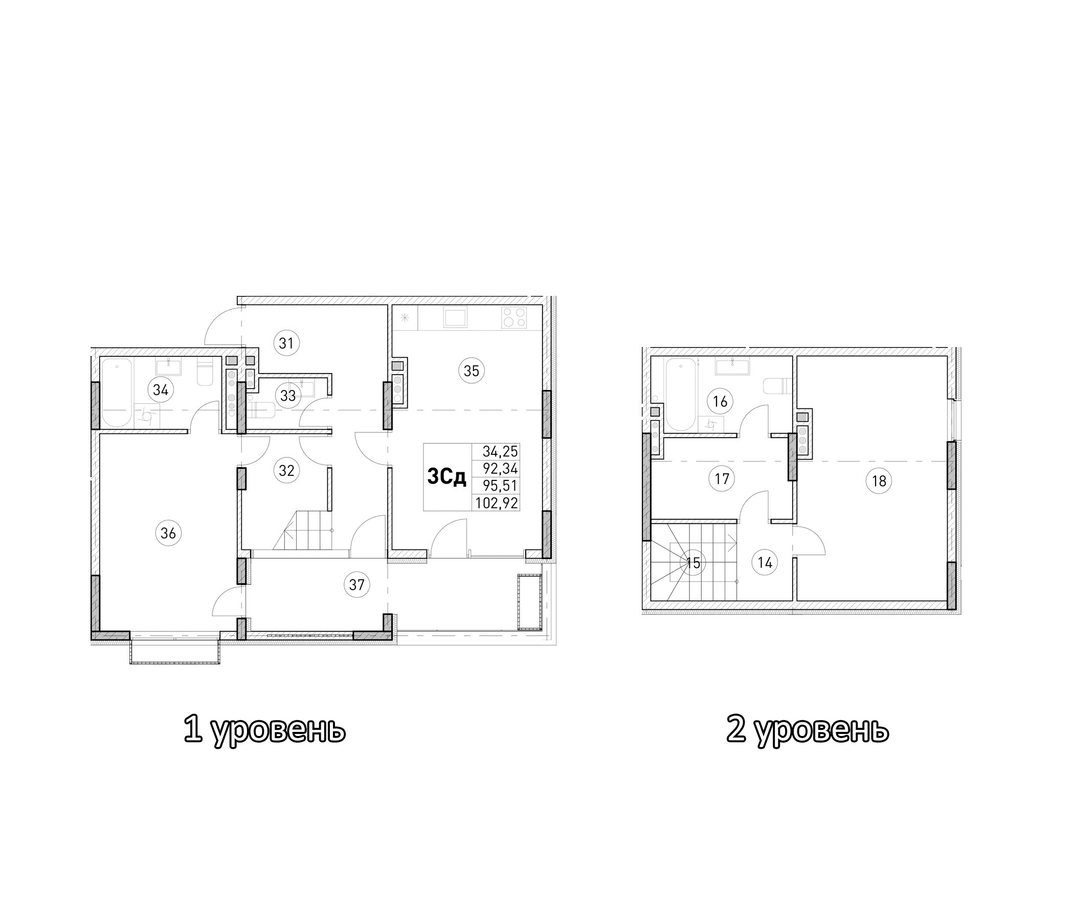 2-комн., 92.34 м²