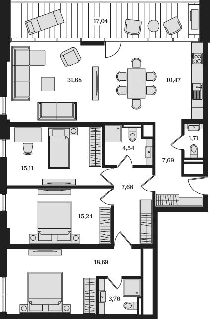 4-комн., 116.57 м²