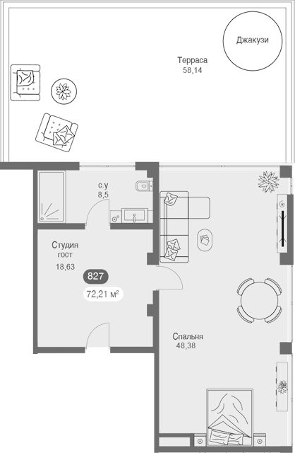 1-комн., 118.76 м²