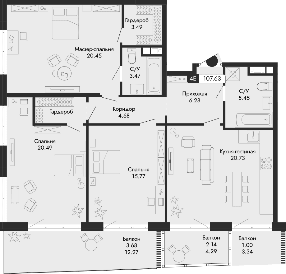 4-комн., 100.81 м²