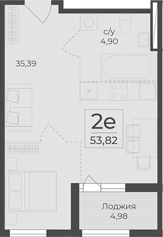 Своб. план., 48.84 м²