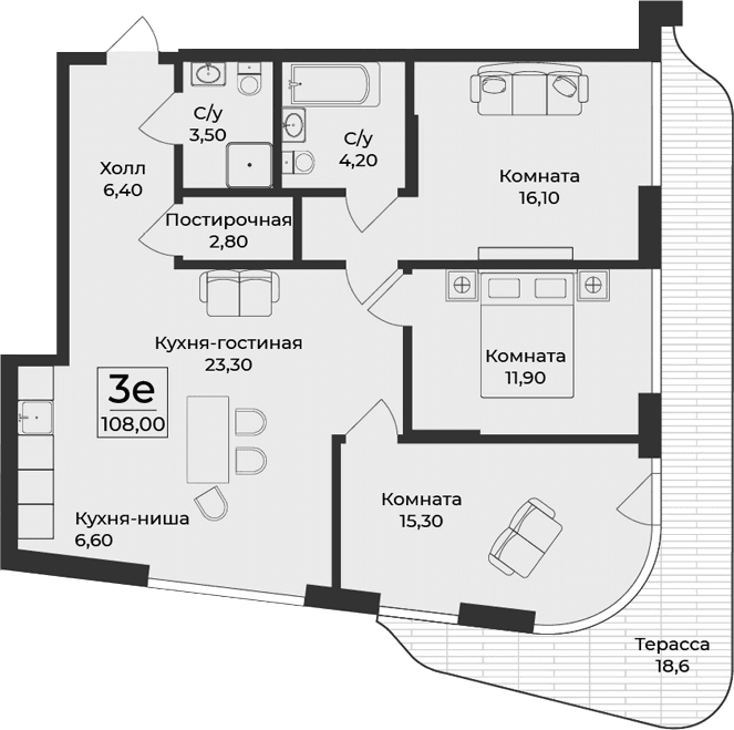 4-комн., 98.7 м²
