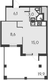 2-комн., 32.7 м²