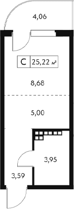 Студия, 24 м²