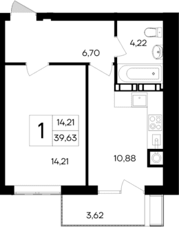 1-комн., 36.01 м²