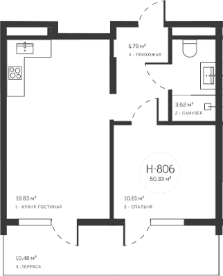 2-комн., 39.85 м²