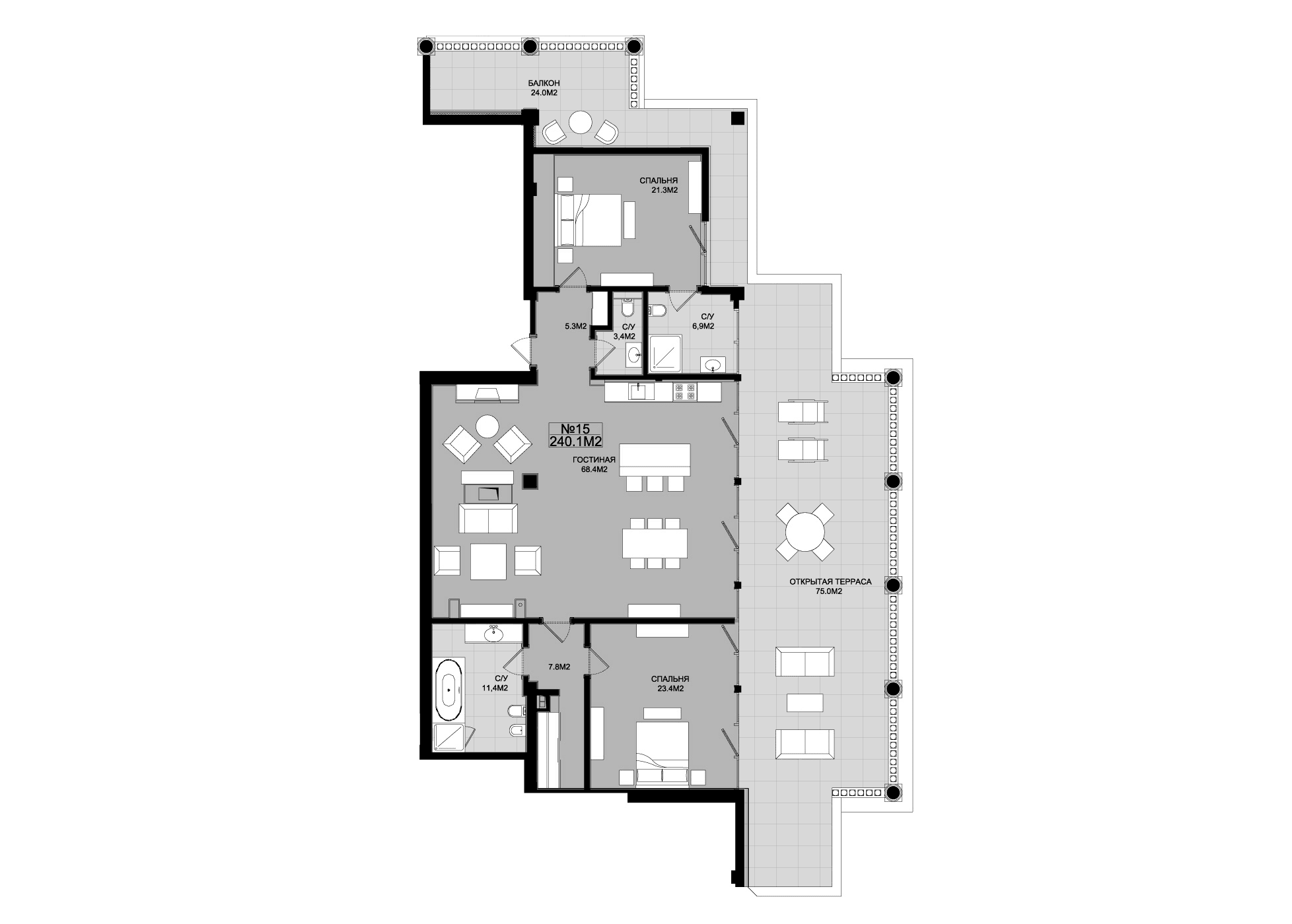 2-комн., 157.9 м²