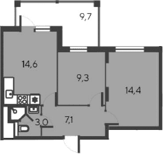 3-комн., 48.4 м²