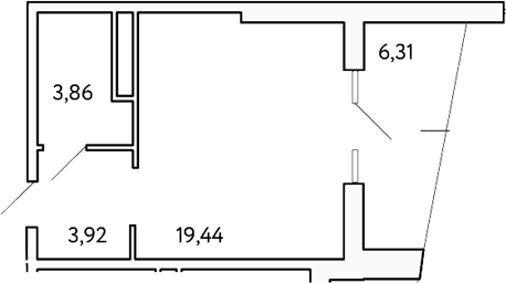 Студия, 27.22 м²