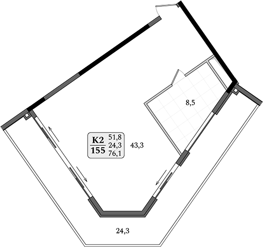 1-комн., 51.8 м²