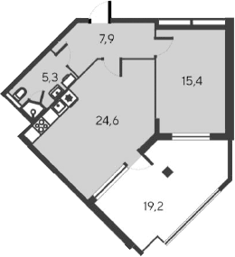 2-комн., 53.2 м²