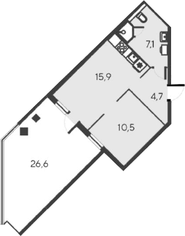 2-комн., 38.2 м²