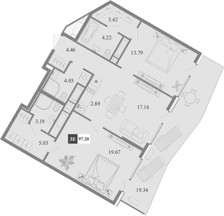 3-комн., 77.86 м²