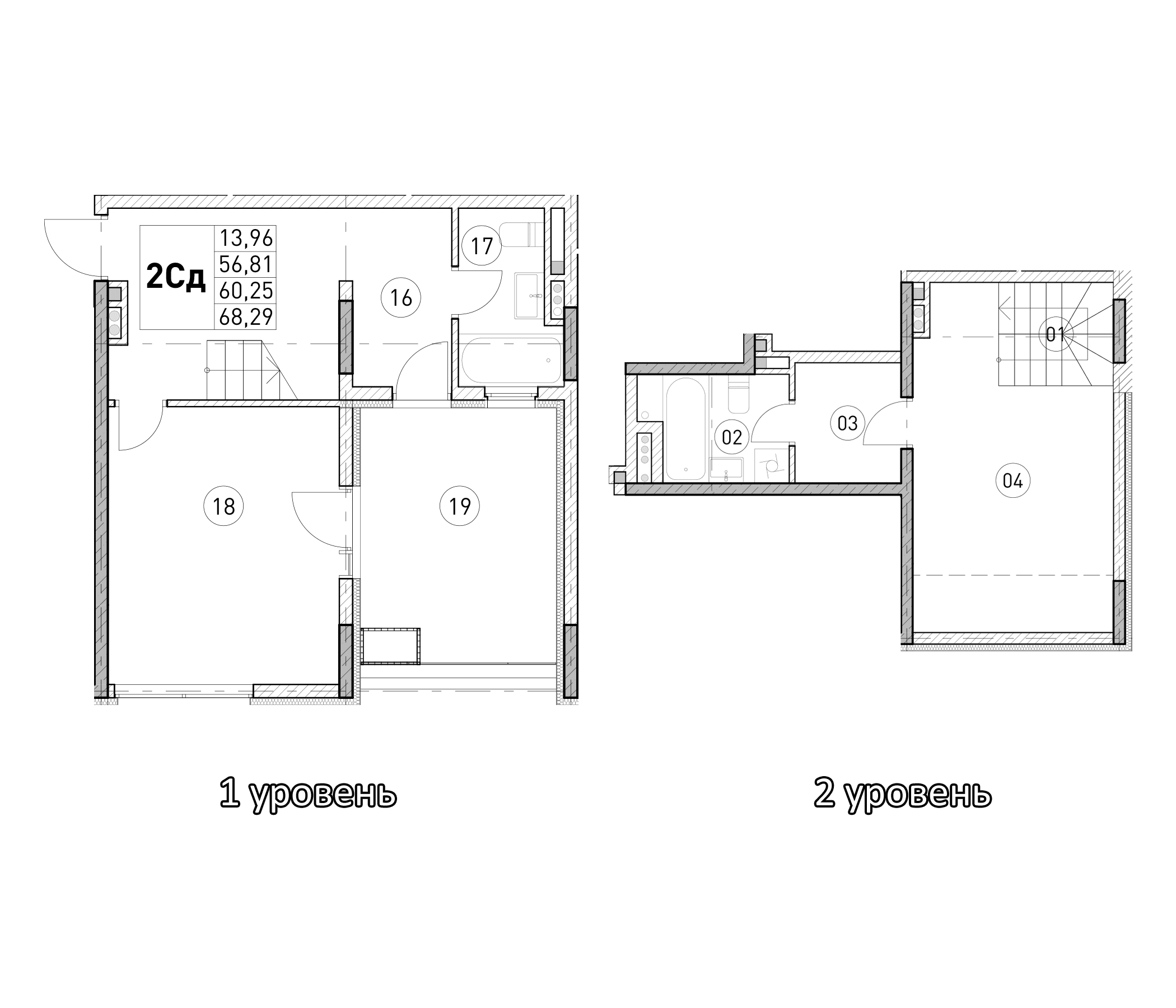 1-комн., 56.81 м²