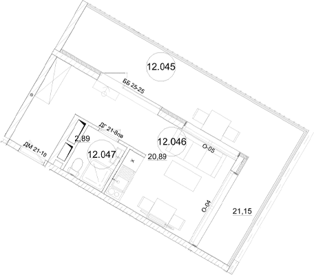 Студия, 23.63 м²