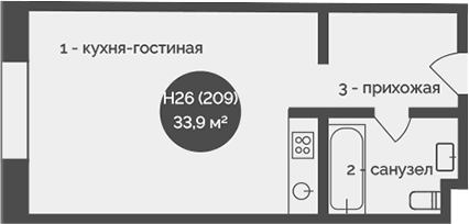 Своб. план., 33.9 м²