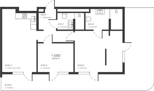 3-комн., 68.31 м²