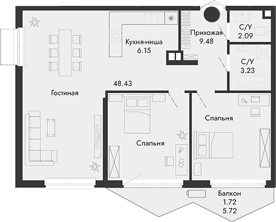 Своб. план., 69.38 м²
