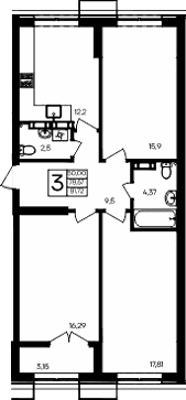 3-комн., 78.57 м²