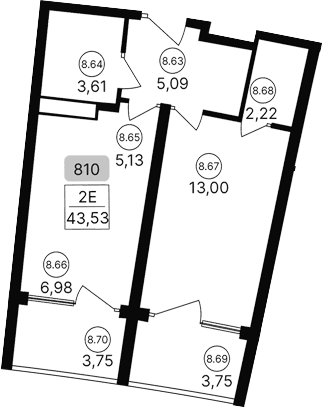 2-комн., 36.03 м²