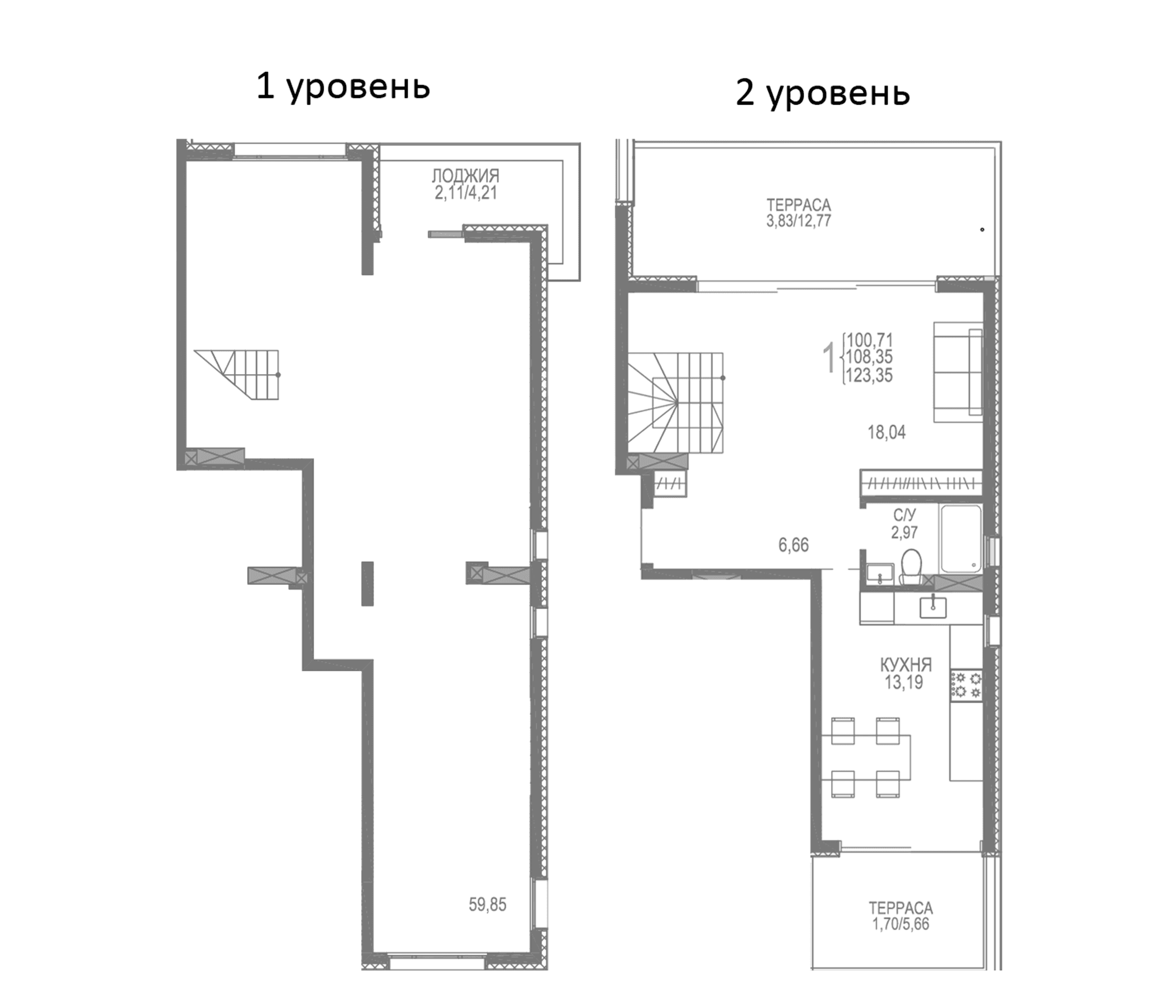 2-комн., 115.71 м²