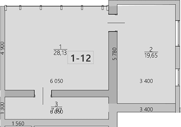 Квартира, 55.7 м²