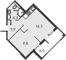 2-комн., 32.3 м²