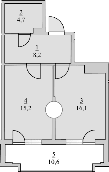 1-комн., 44.2 м²