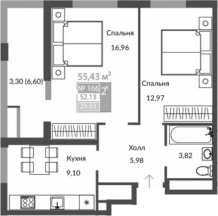 2-комн., 48.83 м²