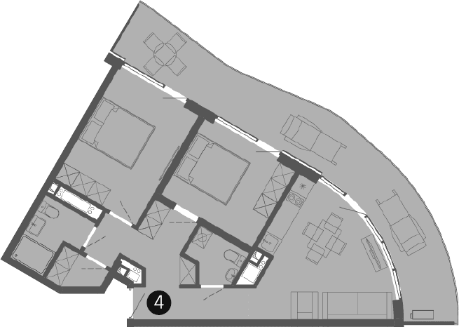 3-комн., 58.54 м²
