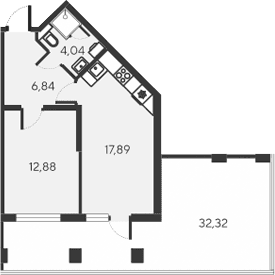 2-комн., 41.65 м²