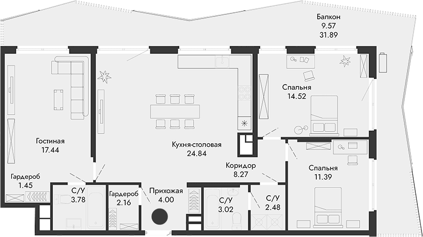 4-комн., 93.35 м²