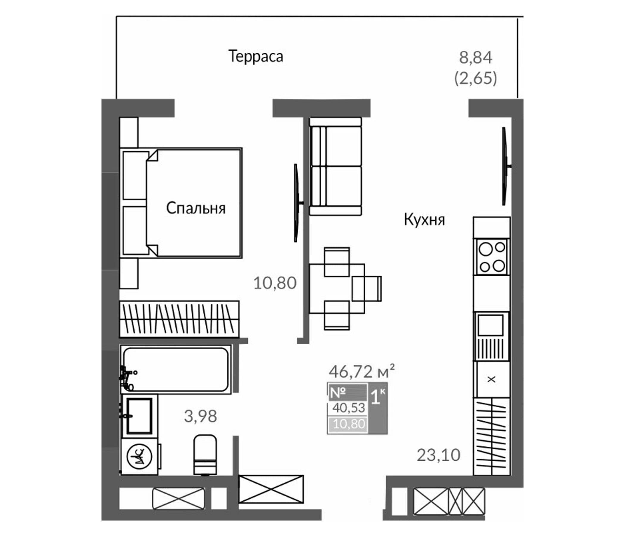 2-комн., 37.88 м²