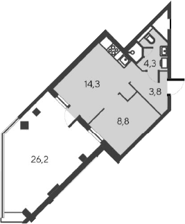 2-комн., 31.2 м²